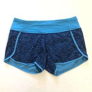 Lululemon Women Samba Snake Kayak Blue Hero Blue Print 4-way Run Times Short 6
